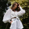 Mackenzie Mode - Orbital Blouse (White Embroidered)