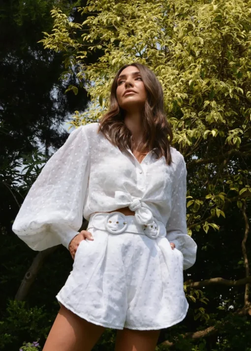 Mackenzie Mode - Orbital Blouse (White Embroidered)