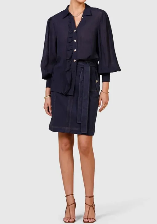 Women Ministry of Style - Eclectic Mini Skirt (French Navy) FINAL SALE