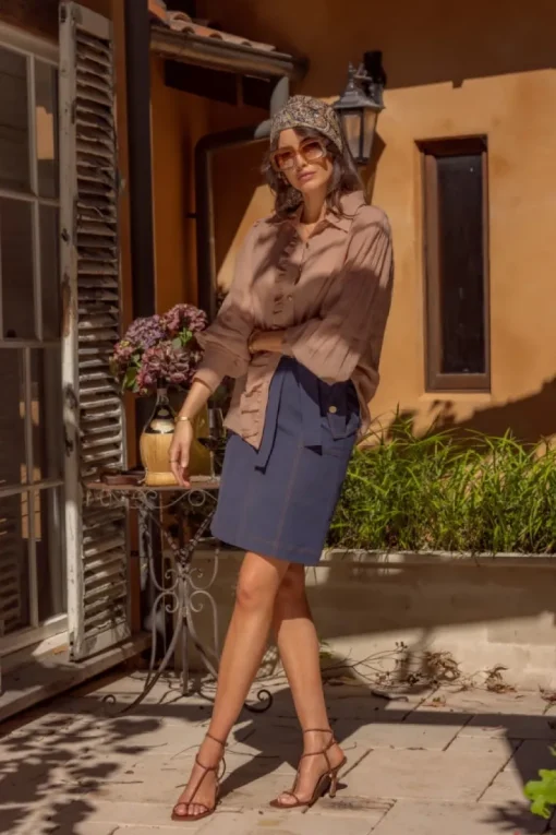 Women Ministry of Style - Eclectic Mini Skirt (French Navy) FINAL SALE