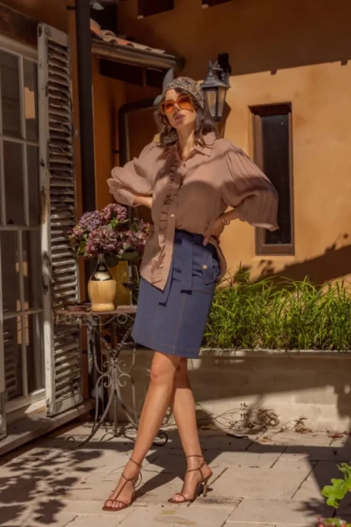 Women Ministry of Style - Eclectic Mini Skirt (French Navy) FINAL SALE