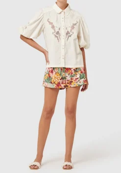 Ministry of Style - Flora Embroidery Blouse (Ivory)