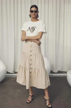 Ministry of Style - Ryder Denim Midi Skirt (Clay) FINAL SALE