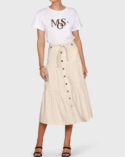 Ministry of Style - Ryder Denim Midi Skirt (Clay) FINAL SALE