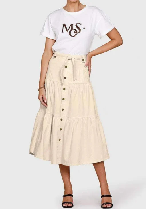 Ministry of Style - Ryder Denim Midi Skirt (Clay) FINAL SALE