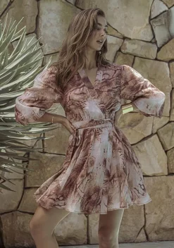 Ministry of Style - Vacay Tie-Dye Wrap Mini Dress