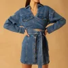 Misha - Abby Denim Mini Dress (Vintage Wash Blue)