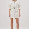 Misha - Allie Denim Mini Dress (Ivory)