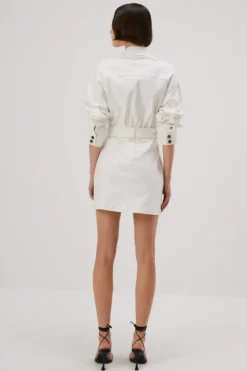 Misha - Allie Denim Mini Dress (Ivory)