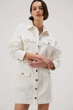 Misha - Allie Denim Mini Dress (Ivory)