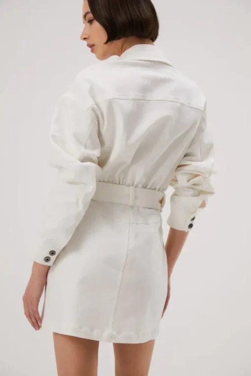 Misha - Allie Denim Mini Dress (Ivory)