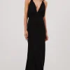 Misha - AMINAH CHAIN SLINKY GOWN (BLACK)