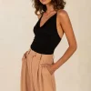 Misha - Anastasia Slinky Jersey Top (Black)