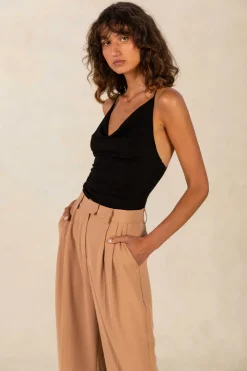 Misha - Anastasia Slinky Jersey Top (Black)