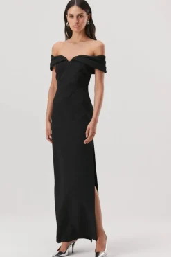 Misha - CAEL OFF SHOULDER GOWN (Black)