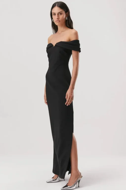 Misha - CAEL OFF SHOULDER GOWN (Black)