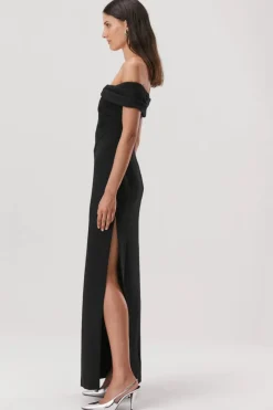 Misha - CAEL OFF SHOULDER GOWN (Black)