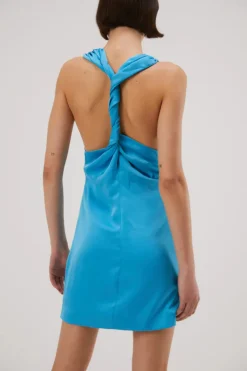 Misha - CALYPSO SATIN MINI DRESS (MARINA BLUE)