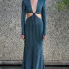 Misha - Despina Midi Dress (Blue Disco Stripe)
