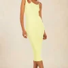 Misha - Doris Rib Midi Dress (Lime Punch)