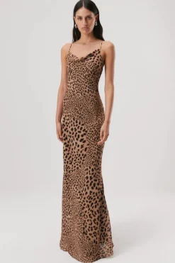 Misha - ELOWEN MAXI DRESS (SUNSET SAFARI ANIMAL PRINT)
