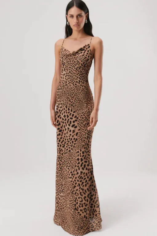 Misha - ELOWEN MAXI DRESS (SUNSET SAFARI ANIMAL PRINT)