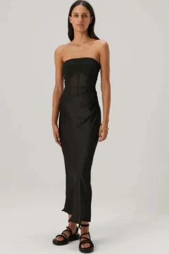 Misha - ENORA MIDI DRESS (BLACK)
