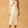 Misha - Eriko Slinky Jersey Slinky Midi Dress (Pearl)