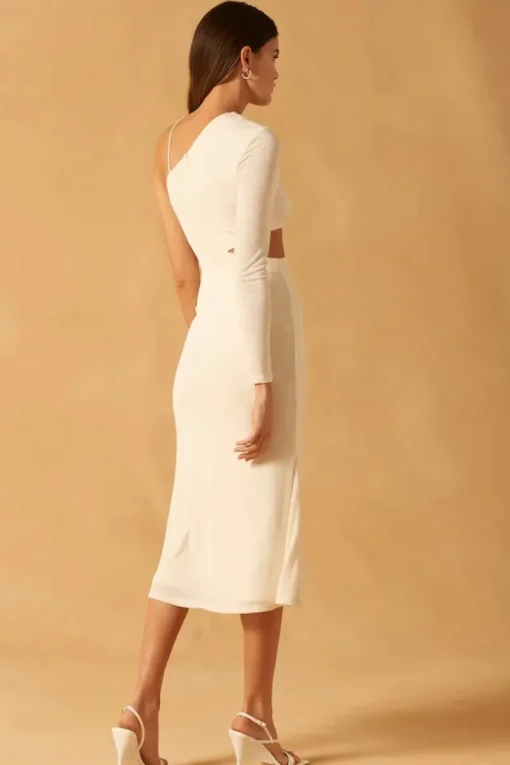 Misha - Eriko Slinky Jersey Slinky Midi Dress (Pearl)