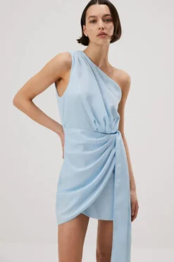 Misha - Jaxon Satin Mini Dress (Sky Blue)