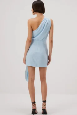 Misha - Jaxon Satin Mini Dress (Sky Blue)
