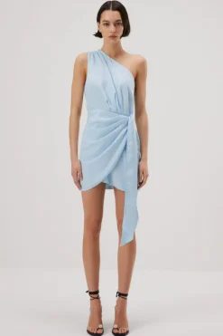 Misha - Jaxon Satin Mini Dress (Sky Blue)