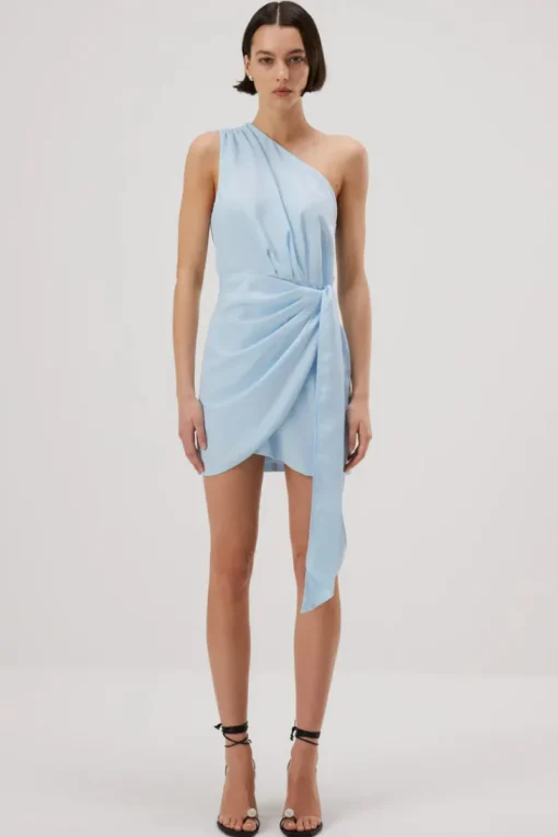 Misha - Jaxon Satin Mini Dress (Sky Blue)