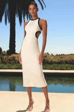 Misha - Letha Midi Dress (Ivory / Black)