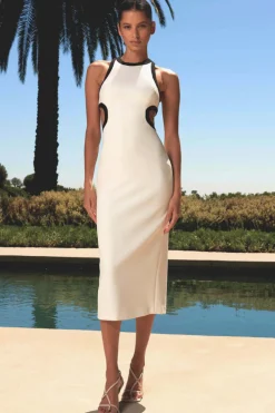 Misha - Letha Midi Dress (Ivory / Black)