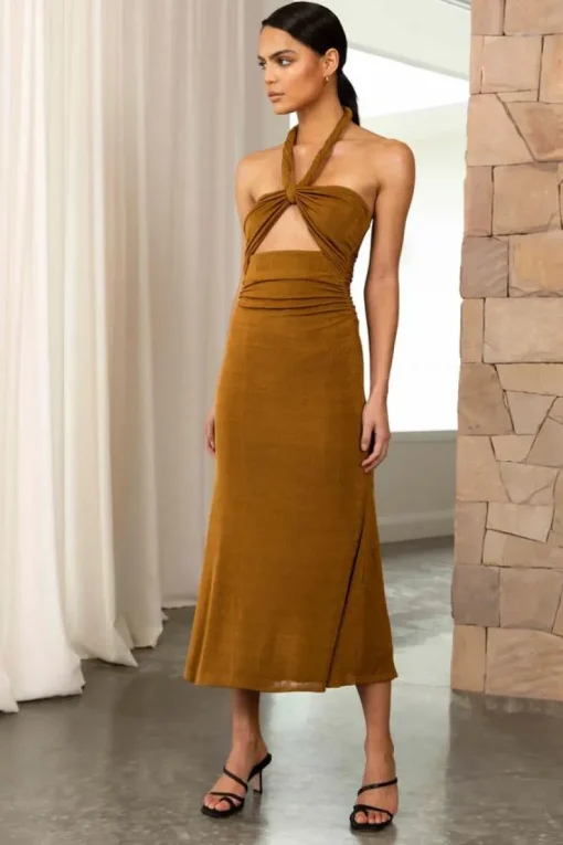 Misha - Lydia Midi Dress (Bronze)