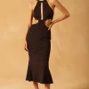 Misha - Marisa Sparkle Slinky Jersey Midi Dress (Multi Stripe)