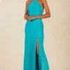 Misha - Posey Satin Maxi Dress (Capri Blue)