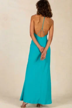 Misha - Posey Satin Maxi Dress (Capri Blue)