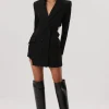 Misha - UNNA BONDED CREPE MINI DRESS (Black)