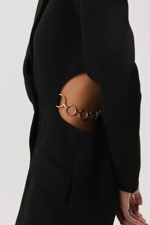 Misha - UNNA BONDED CREPE MINI DRESS (Black)