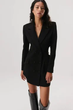 Misha - UNNA BONDED CREPE MINI DRESS (Black)