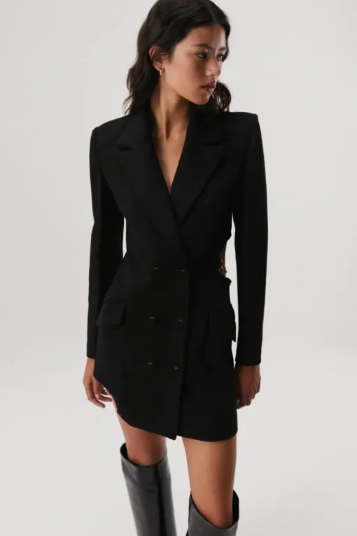 Misha - UNNA BONDED CREPE MINI DRESS (Black)