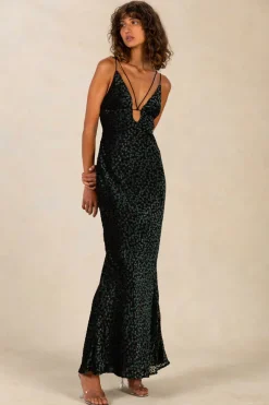 Misha - Wilma Maxi Dress (Burnt Out Blue Spot)