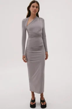 Misha Urban - CHESAH MIDI DRESS (GULL GREY)