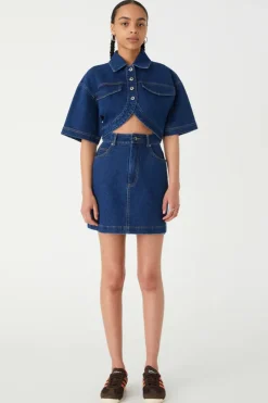 Misha Urban - ROCCO DENIM MINI DRESS (FRENCH INDIGO)