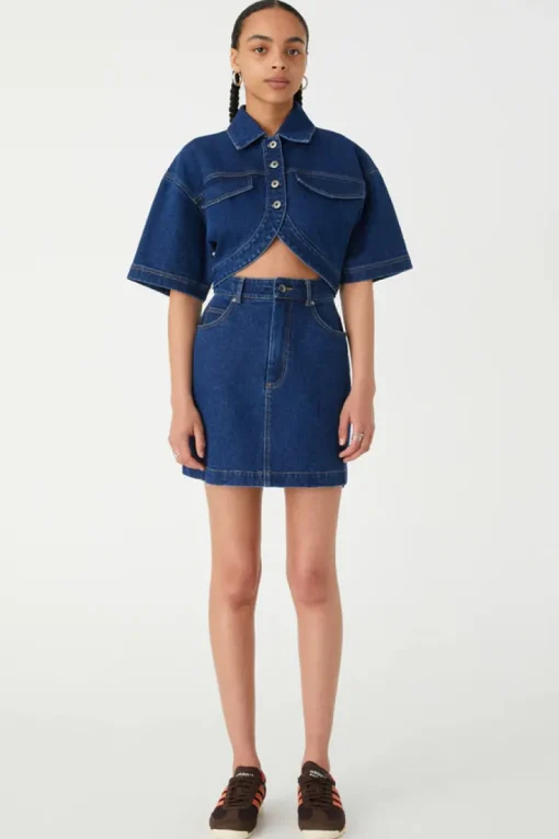 Misha Urban - ROCCO DENIM MINI DRESS (FRENCH INDIGO)