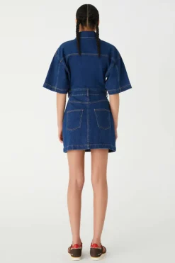 Misha Urban - ROCCO DENIM MINI DRESS (FRENCH INDIGO)