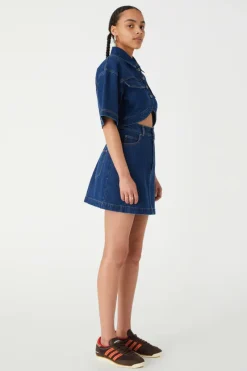 Misha Urban - ROCCO DENIM MINI DRESS (FRENCH INDIGO)