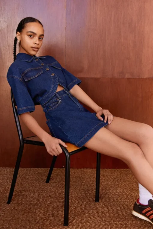 Misha Urban - ROCCO DENIM MINI DRESS (FRENCH INDIGO)